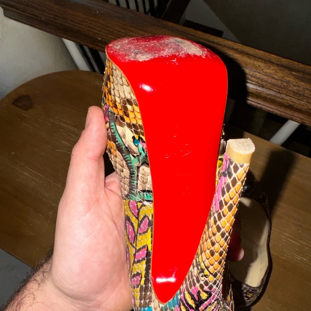 Christian Louboutin ~ Real Python Open Toes Bianc… - image 6